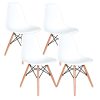 Kit c/ 4 Cadeiras DS331 Charles Eames Wood DKR Eiffel Brancas