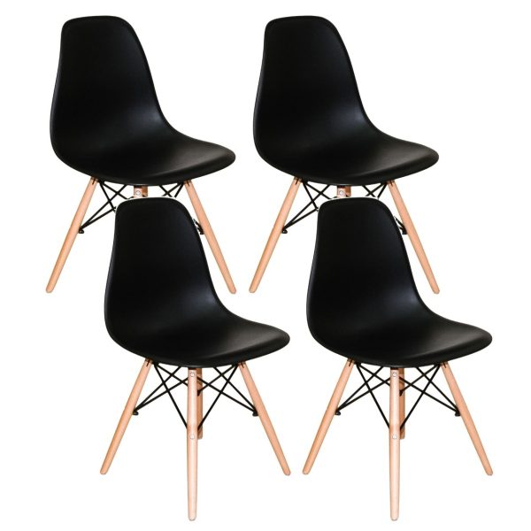 Conjunto de Jantar Mesa Eiffel 80cm Preta + 4 Cadeiras Eiffel DKR Pretas - Image 2