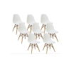 Kit c/ 8 Cadeiras DS331 Charles Eames Wood DKR Eiffel Brancas