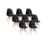 Kit c/ 8 Cadeiras DS331 Charles Eames Wood DKR Eiffel Pretas
