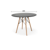 Mesa de Jantar Eiffel Charles Eames DKR Pé Palito 100cm Preta