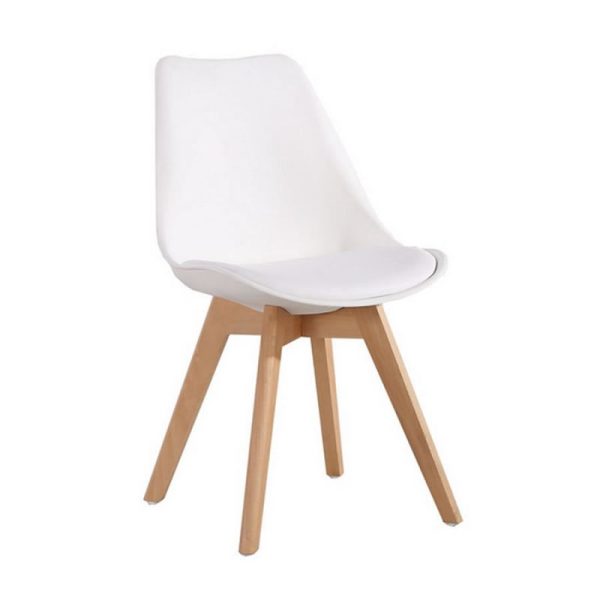 Cadeira DS333 Leda - Charles Eames, Saarinen Wood com almofada Branca