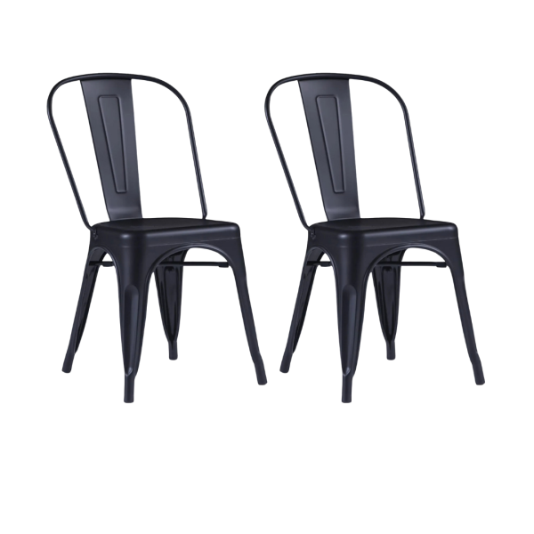 Kit c/2 cadeiras DS315 Iron Tolix Francesinha Industrial Pretas