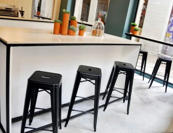 KIT COM 5 Banqueta Tolix Iron Design Industrial Preto  76 cm Aço Cozinha Bar Bistrô Bancada - Image 3