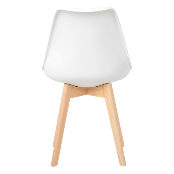 Kit c/ 4 Cadeiras DS333 Leda - Charles Eames, Saarinen Wood com almofada Brancas - Image 2