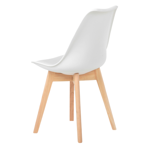 Kit c/ 4 Cadeiras DS333 Leda - Charles Eames, Saarinen Wood com almofada Brancas - Image 5