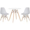 Kit Mesa Jantar Eiffel 80cm Branca + 2 Cadeiras Charles Eames - Branca