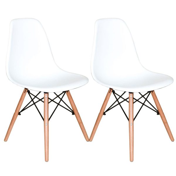 Conjunto Mesa Jantar Eiffel 70cm Branca + 2 Cadeiras Charles Eames - Branca - Image 5