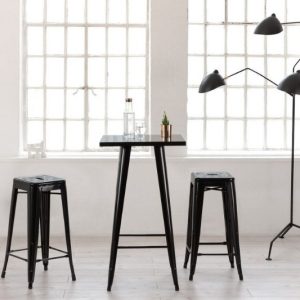 Mesa alta bistrô de bar + 2 banquetas altas Iron Tolix