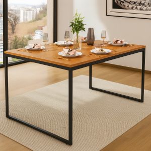 Mesa Industrial Freijó 1,20m x 0,80m Estrutura de Metal Tampo MDF