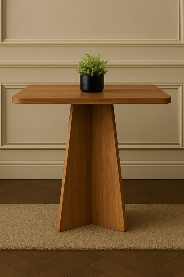 Mesa de Jantar Quadrada 90x90cm com 4 Cadeiras Allegra Pretas – Base de Madeira Design Moderno - Image 2