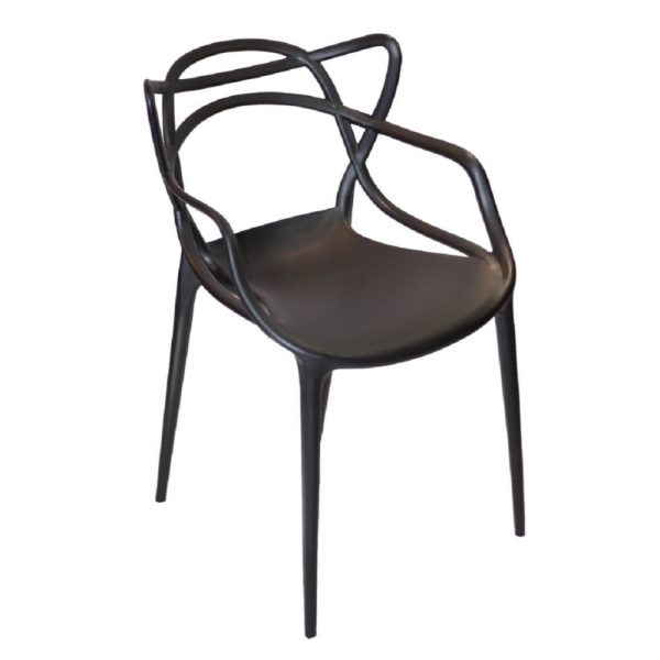 Mesa de Jantar Quadrada 90x90cm com 4 Cadeiras Allegra Pretas – Base de Madeira Design Moderno - Image 4