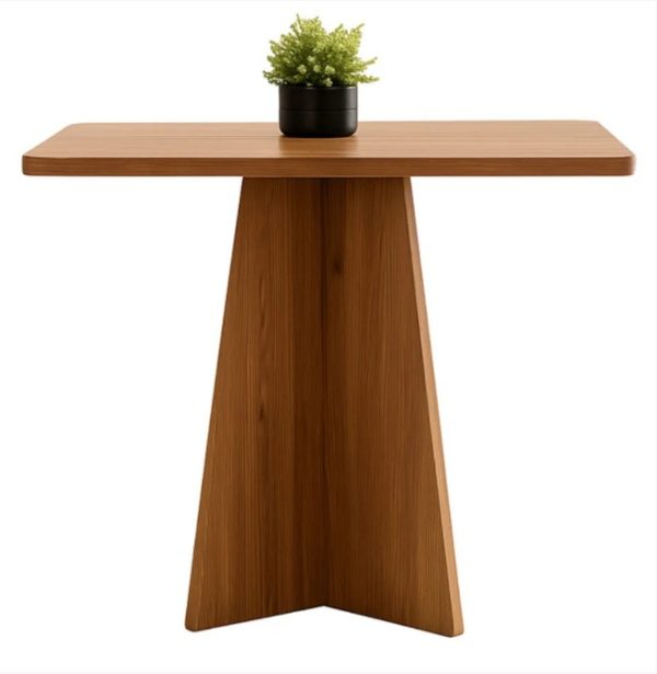 Mesa Quadrada em MDF Freijó – Base Central Moderna e Design Sofisticado