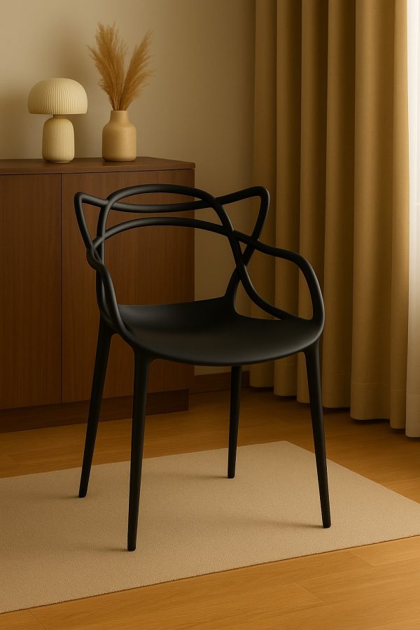 Conjunto Mesa de Jantar 4 Lugares Redonda com Cadeiras Pretas Allegra – Design Moderno - Image 3
