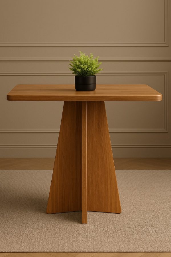 Conjunto Mesa de Jantar 90cm Quadrada em Madeira + 4 Cadeiras Eames Pretas Pés de Madeira – Design Moderno e Sofisticado - Image 2