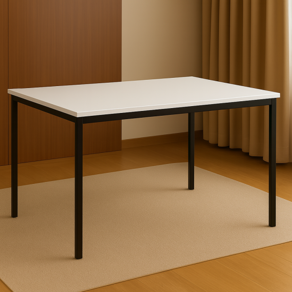 Conjunto Mesa de Jantar Retangular 120x80cm com 4 Cadeiras Eames Pretas – Tampo Branco - Image 2