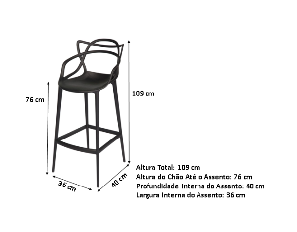 Conjunto 3 Banquetas Allegra + Mesa Bistrô Tampo Branco 60cm - Image 4
