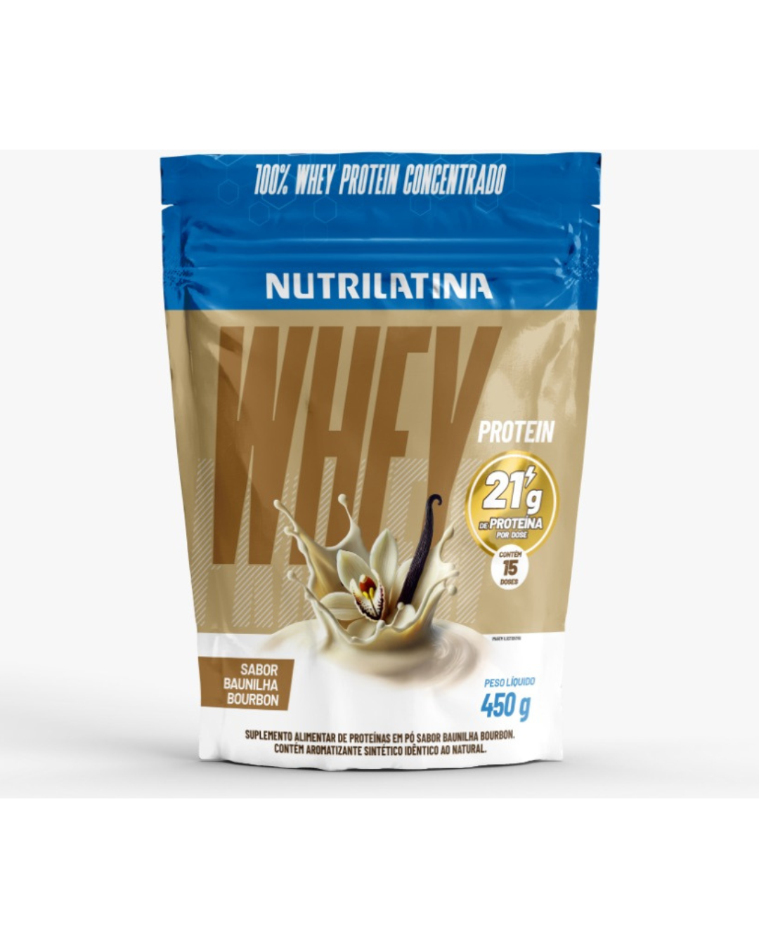 WHEY PROTEIN CONCENTRADO BAUNILHA 450g - 21g Proteína