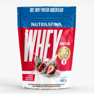 WHEY PROTEIN CONCENTRADO MORANGO 450g - 21g Proteína