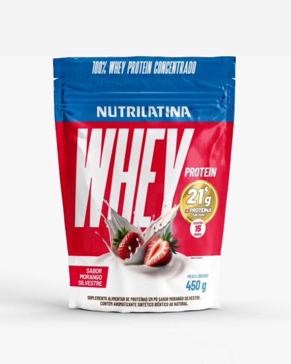 WHEY PROTEIN CONCENTRADO MORANGO 450g - 21g Proteína