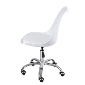 Alternative view of Cadeira com rodízios Tulipa Leda Office escritório Branco